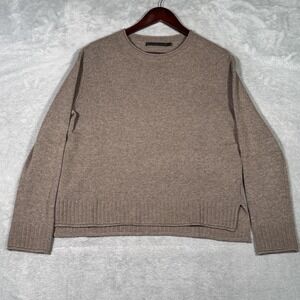 Jenni Kayne Sweater Womens S Brown Wool Cashmere Everyday Crewneck Pullover Knit